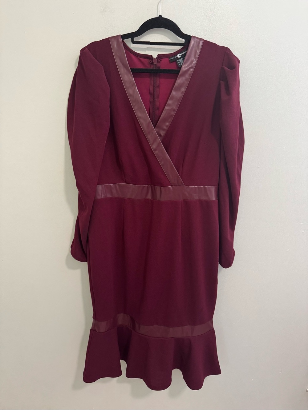 Ashley Stewart NWT Burgundy Long Sleeve Dress